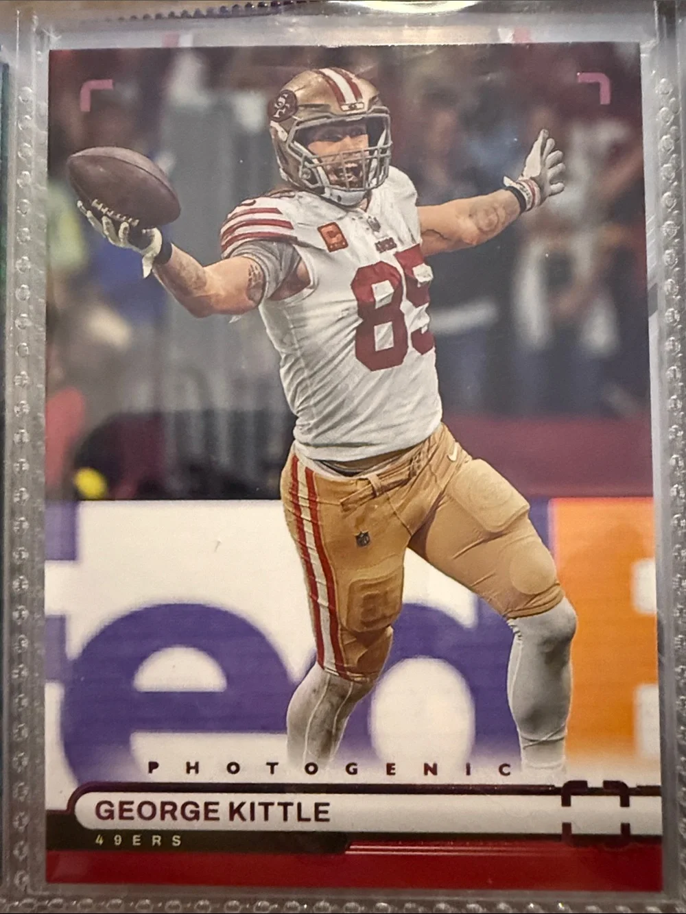 George Kittle San Francisco 49ers Football Trading Card - White & Gold